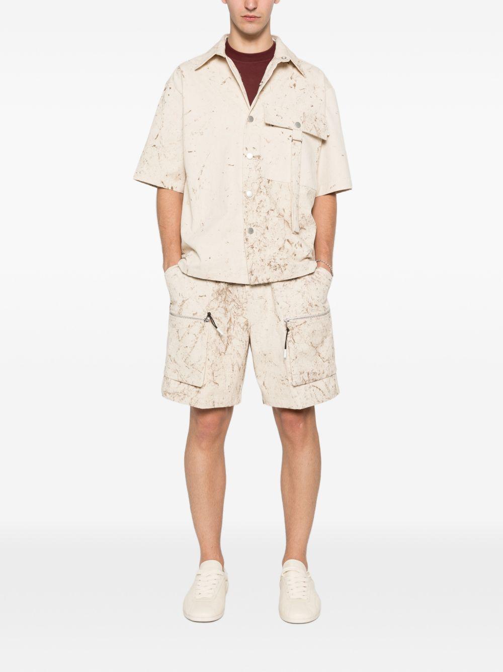 Camicia in cotone con stampa marmorizzata XCM7245 BEIGE YES LONDON 