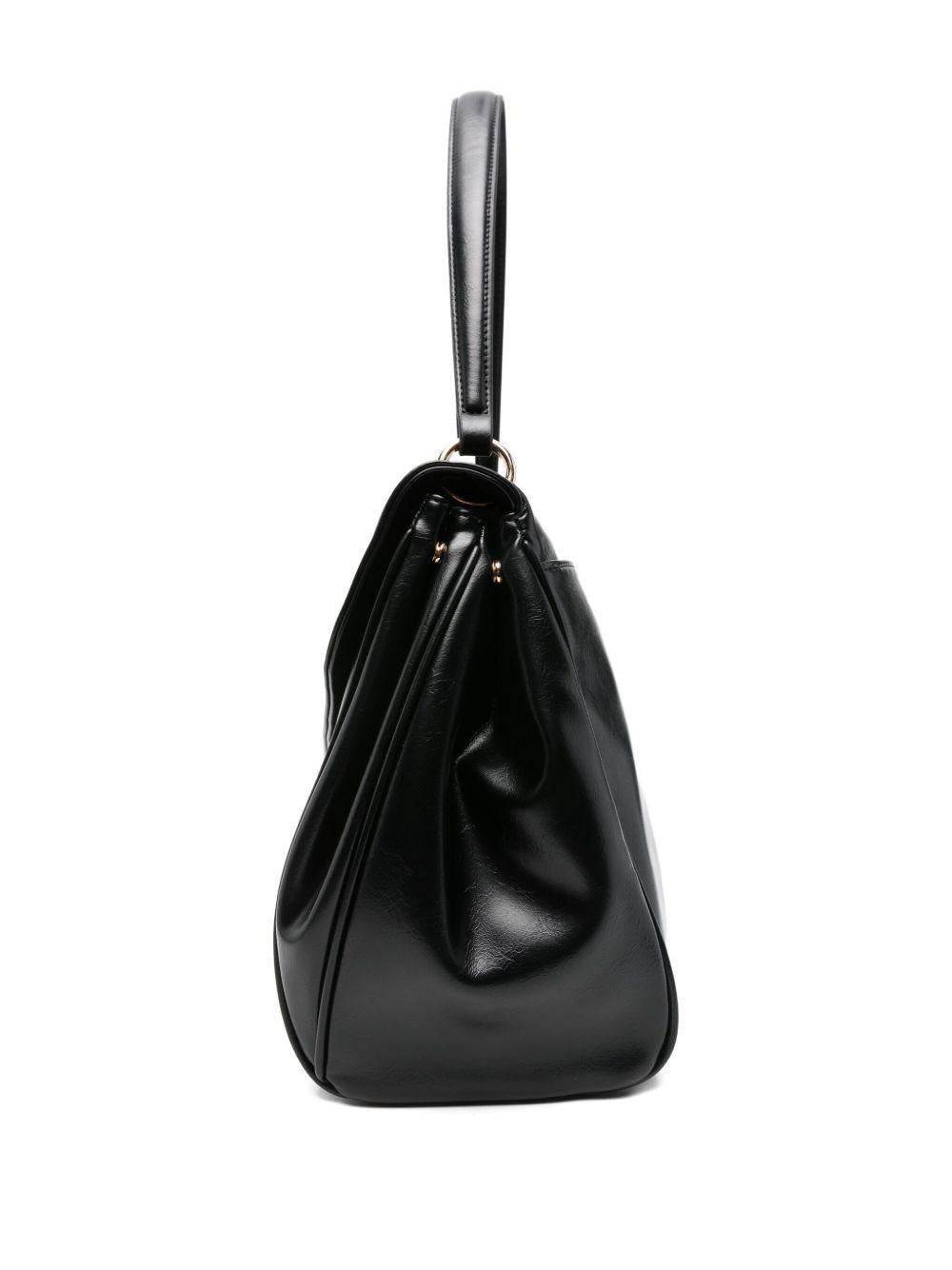 Borsa nera con tracolla e placca frontale 252TD8050 00006 TWINSET 