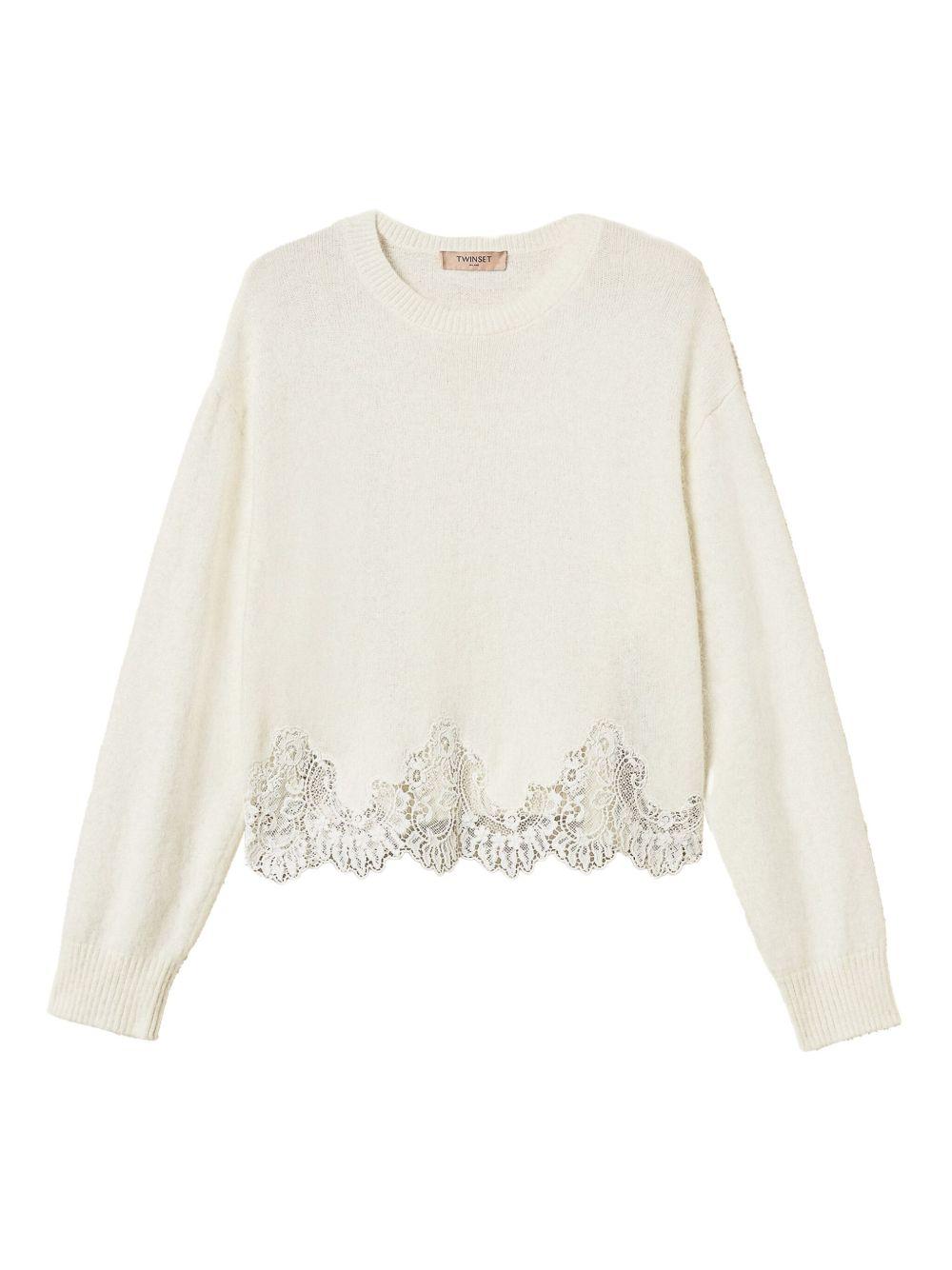 Maglia con Girocollo con Pizzo 252TT3381 00282 TWINSET 