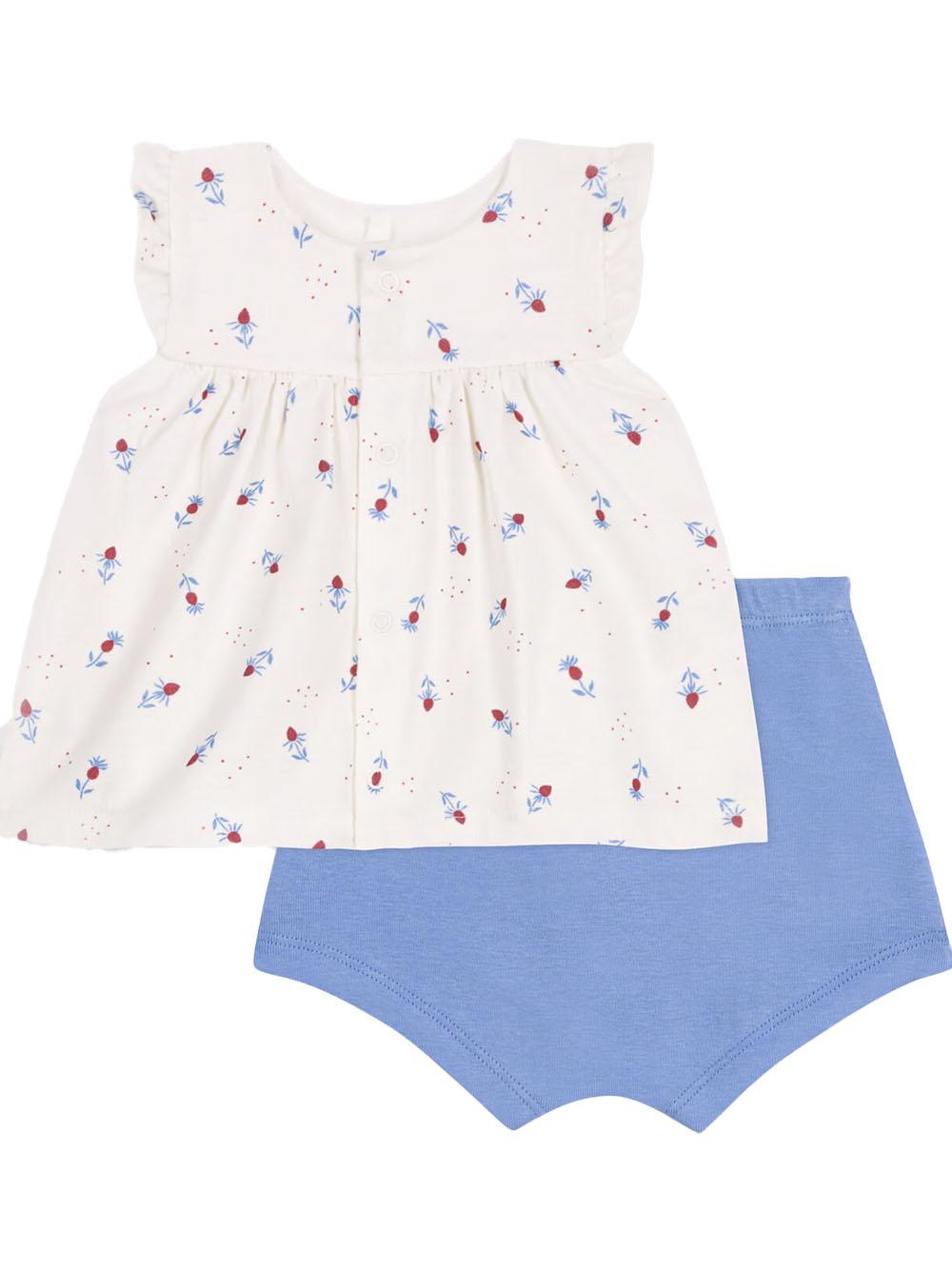 Completo floreale neonata con coulotte