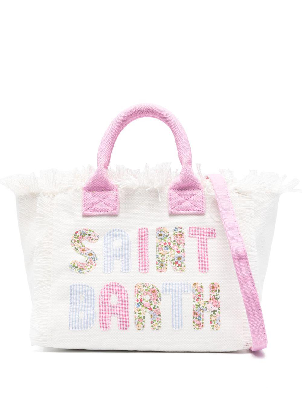 Borsa Colette bianca patch logo multicolor