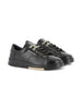 Sneakers in Pelle con Suola a Contrasto e Logo sul Tallone