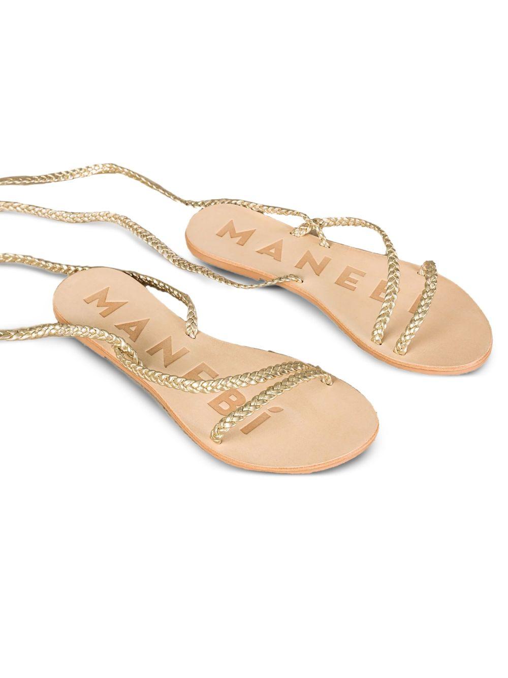 Sandali Multi Fasce Treccia Canyon Platino P92Y0 PLATINUM MANEBI 