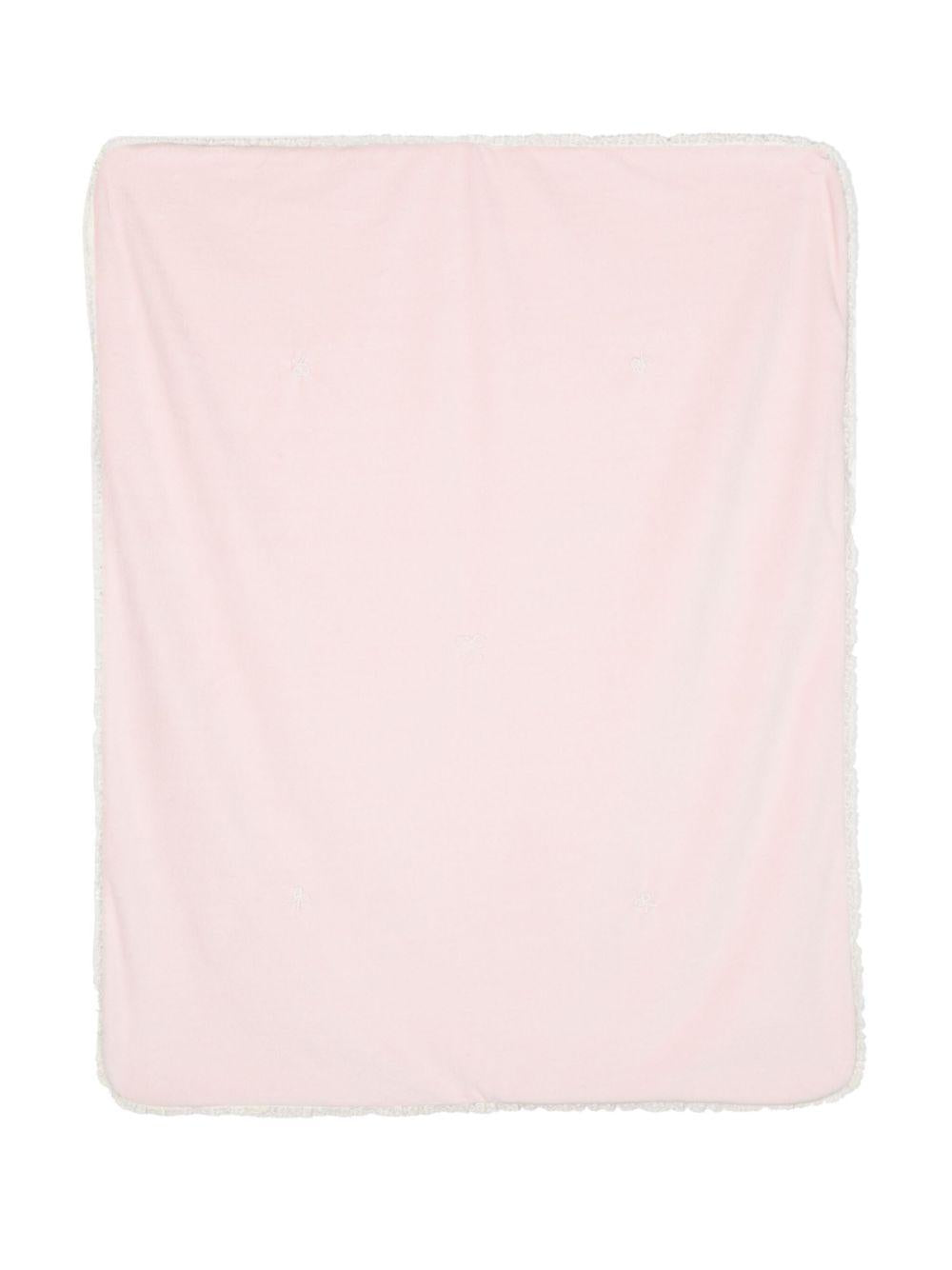 Coperta neonata rosa con merletto