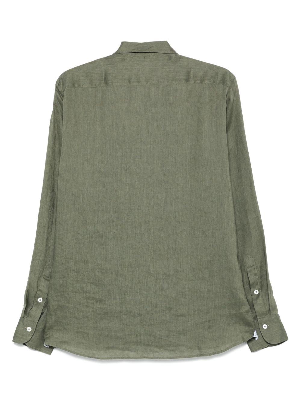 Camicia Rowan verde in lino ROWAN740005 V1283 TAGLIATORE 