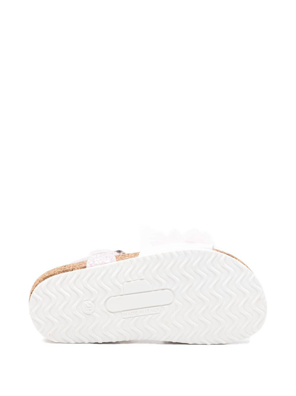 Sandali in pelle artificiale con glitter e volant 83G0117708 0090 MONNALISA KIDS 