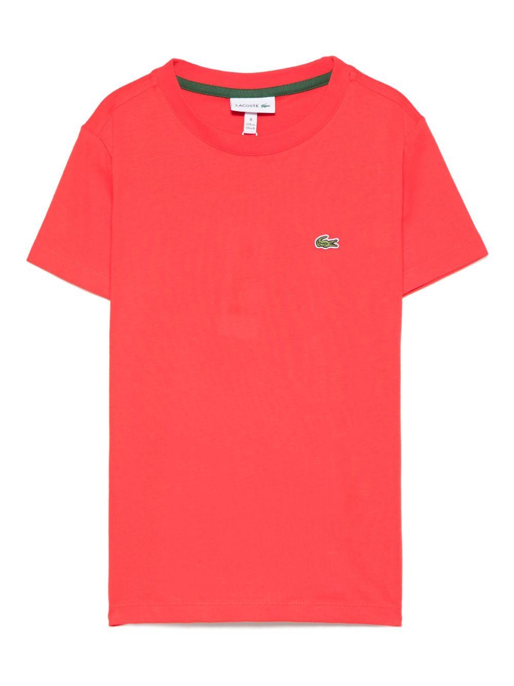 T-shirt rossa mini logo ricamo TJ1122 ZBG LACOSTE KIDS 