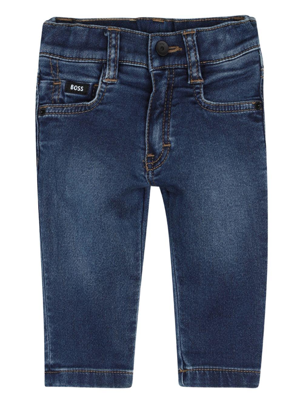 Jeans a vita alta con cinque tasche J52857 Z78 BOSS KIDSWEAR 