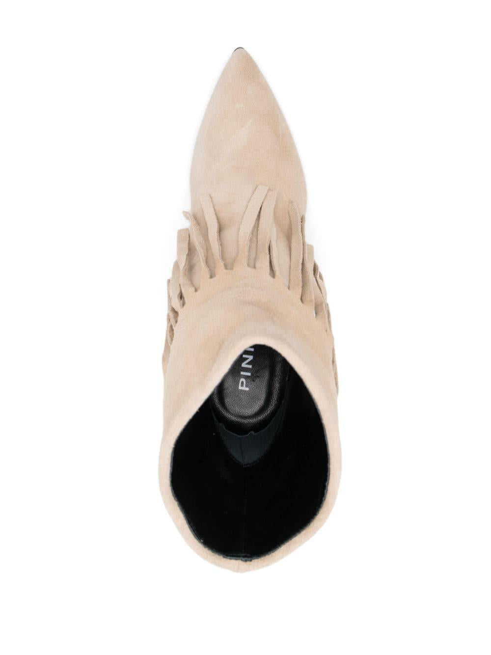 Stivaletto con frange 120mm beige 100573A0N8 BEIGE PINKO 