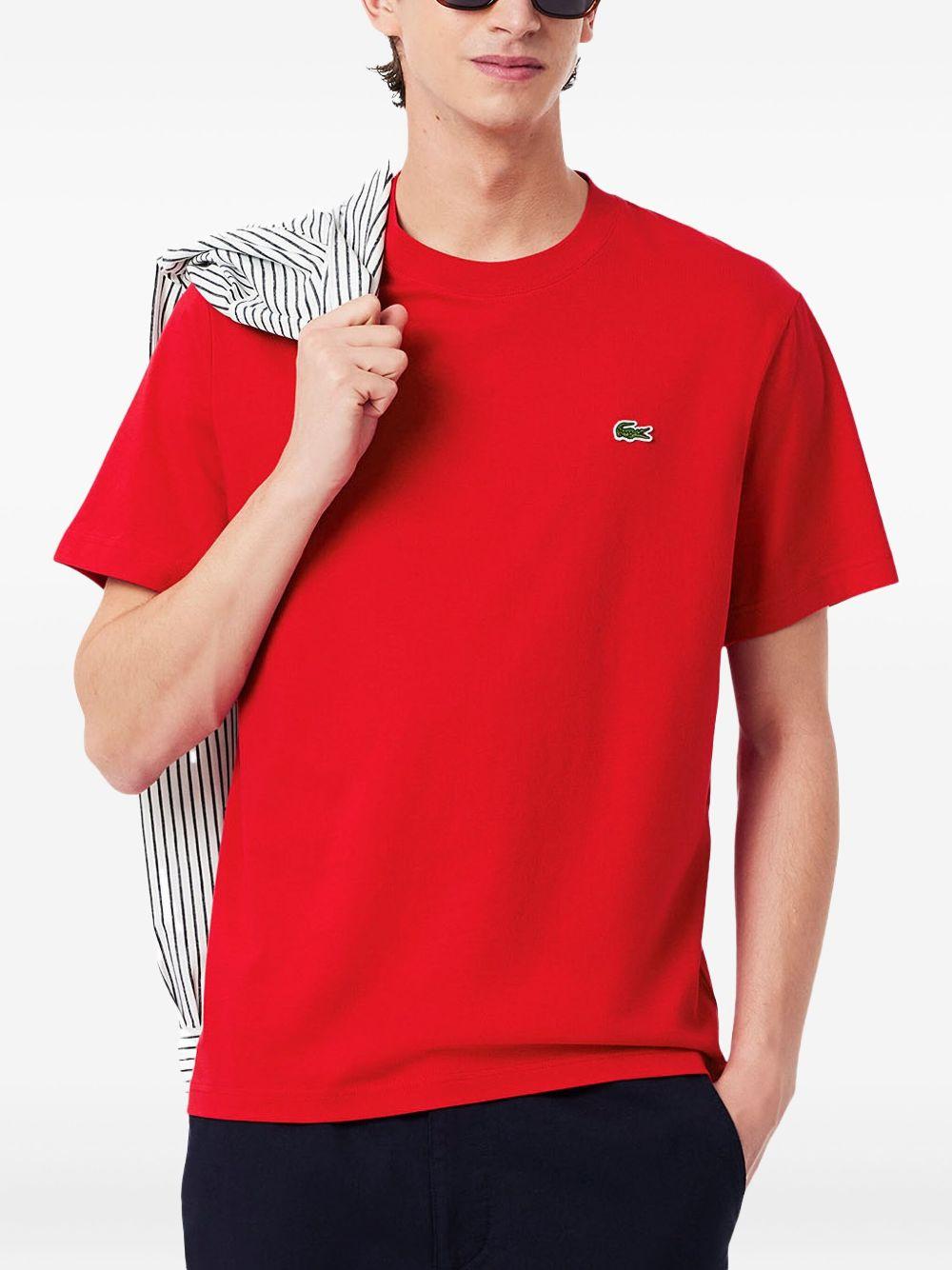 T-shirt rossa mini logo ricamo TH7318 240 LACOSTE 