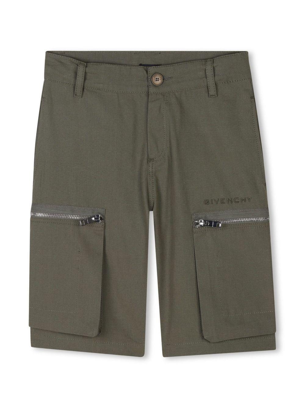 Bermuda verde militare cargo H30720 653 GIVENCHY KIDS 