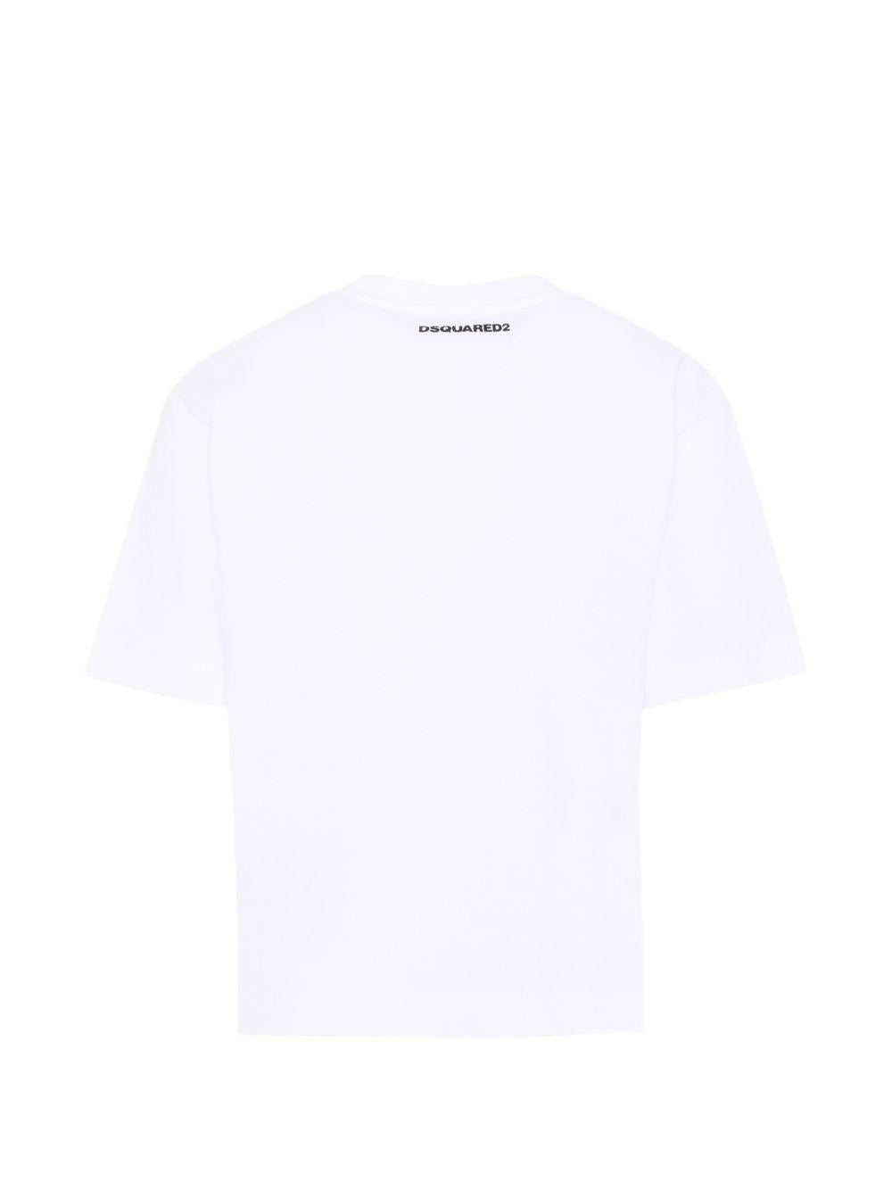 T-shirt a maniche corte in cotone DQ3388D0AG7 DQ100 DSQUARED KIDS 