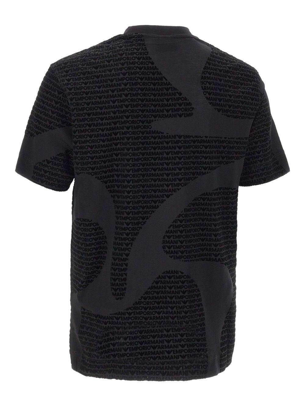 T-shirt nera con stampa logo e collo a giro EM002957AF10017 FC242 EMPORIO ARMANI 