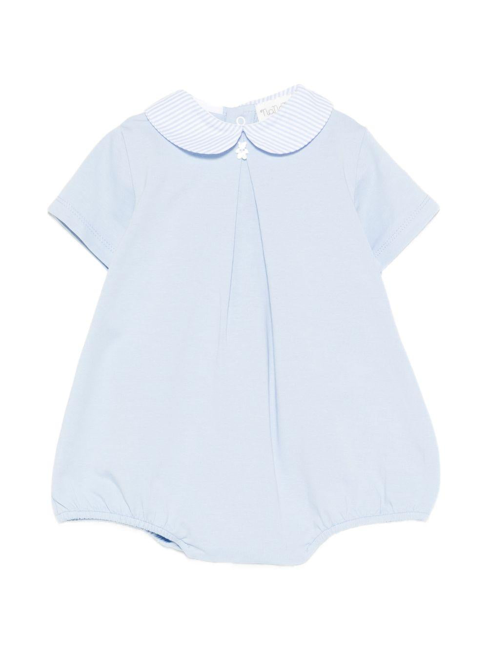 Tutina in cotone colletto peter pan E26128 BLU NANAN KIDS 