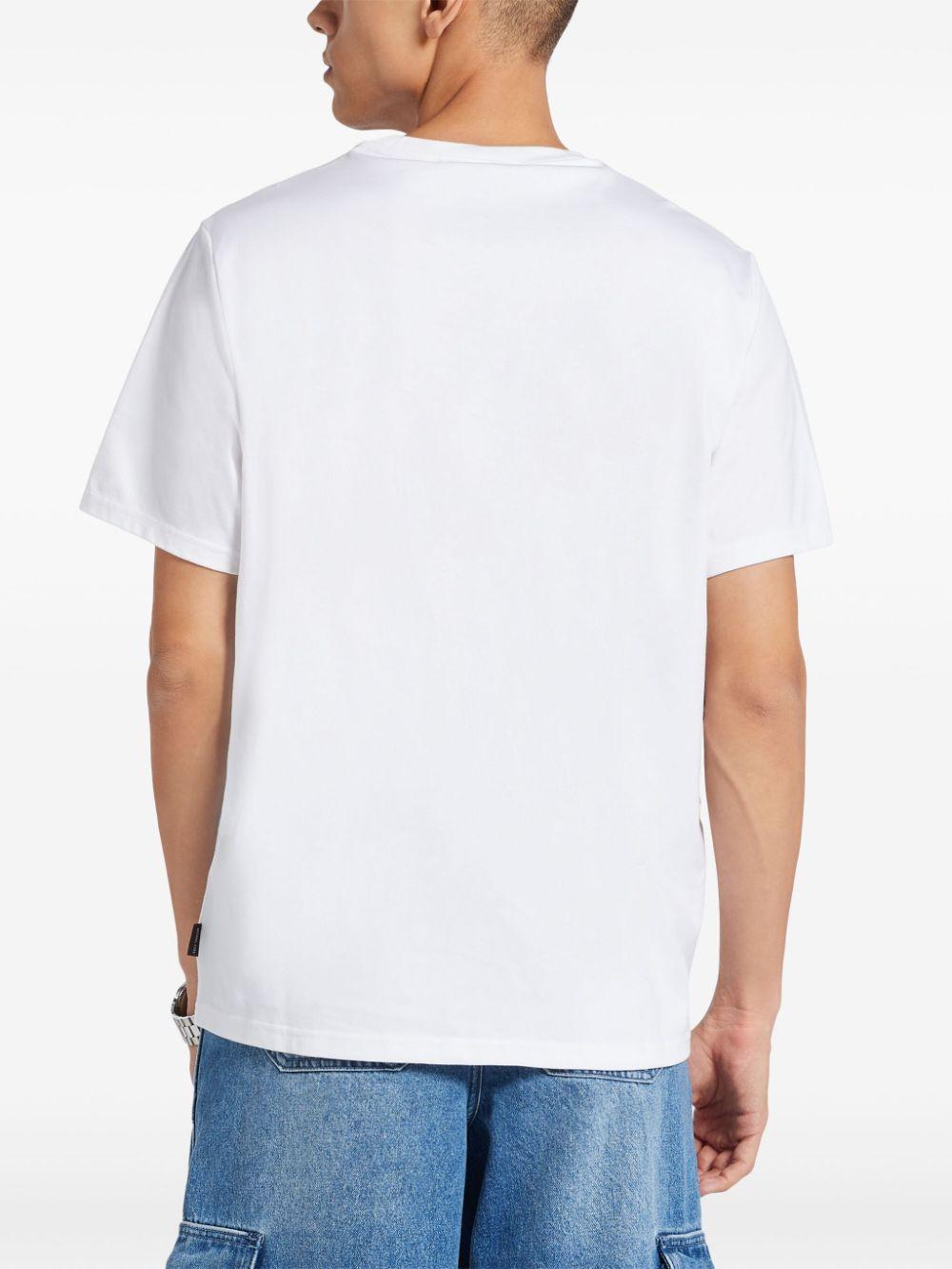 T-shirt bianca logo rilievo
