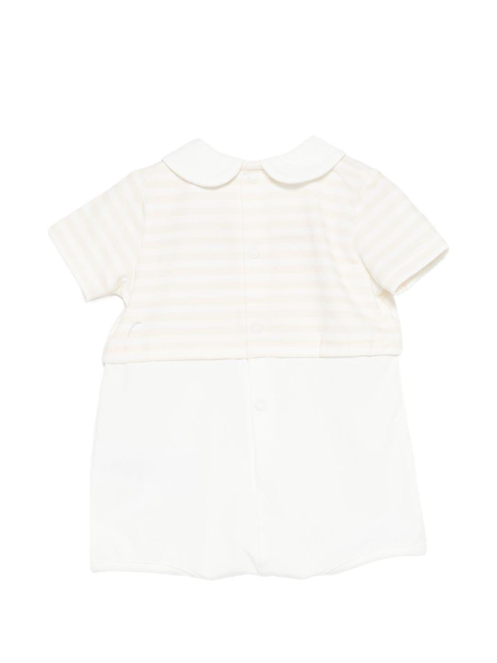 Tutina in cotone a righe con colletto E26103 BEIGE NANAN KIDS 