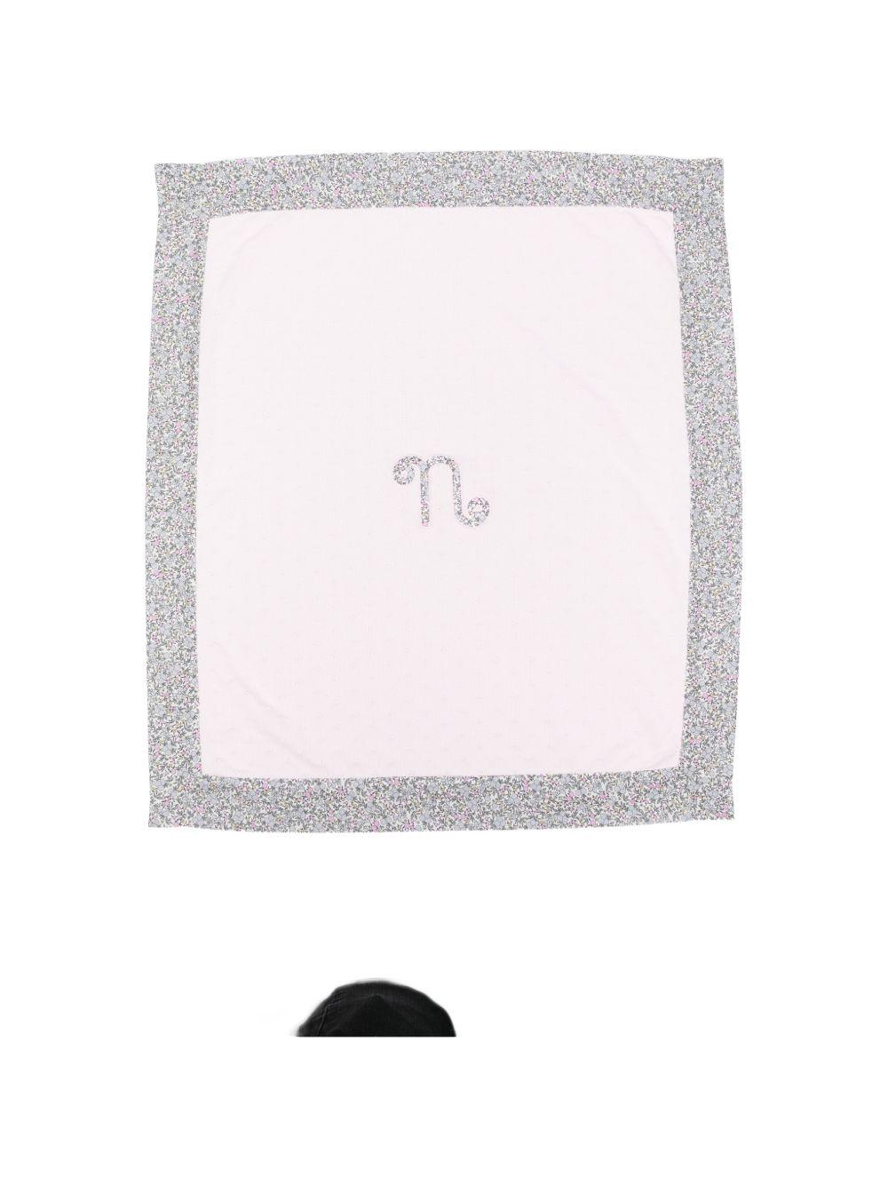 Copertina in cotone con bordo a fiori E26438 ROSA NANAN KIDS 