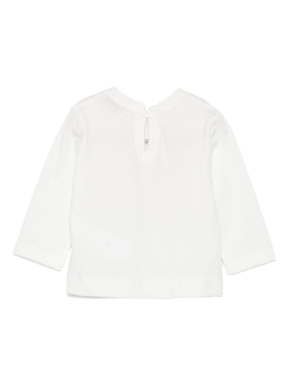 Top panna con fiocco e stampa grafica 39F6056005 0001 MONNALISA KIDS 