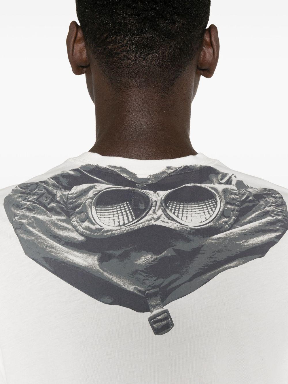 T-shirt bianca logo goggle lens