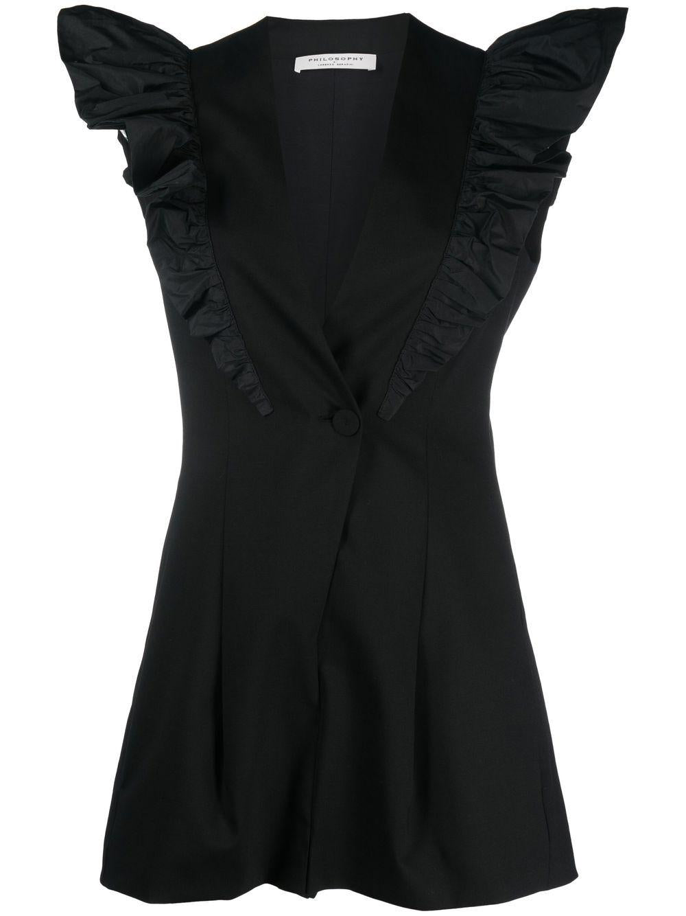 Tuta mini con ruches A0440 0724 NERO PHILOSOPHY DONNA 