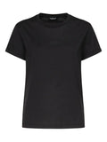 DONDUP Black T-shirt with front logo Made in Italy
