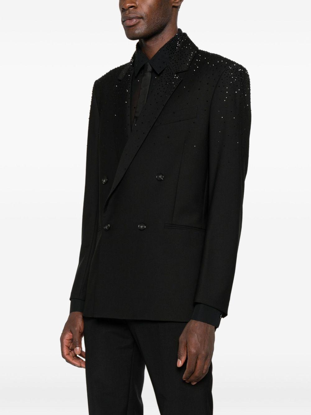 Blazer nero con strass e chiusura a bottoni 5S0743A685 K102 PATRIZIA PEPE 