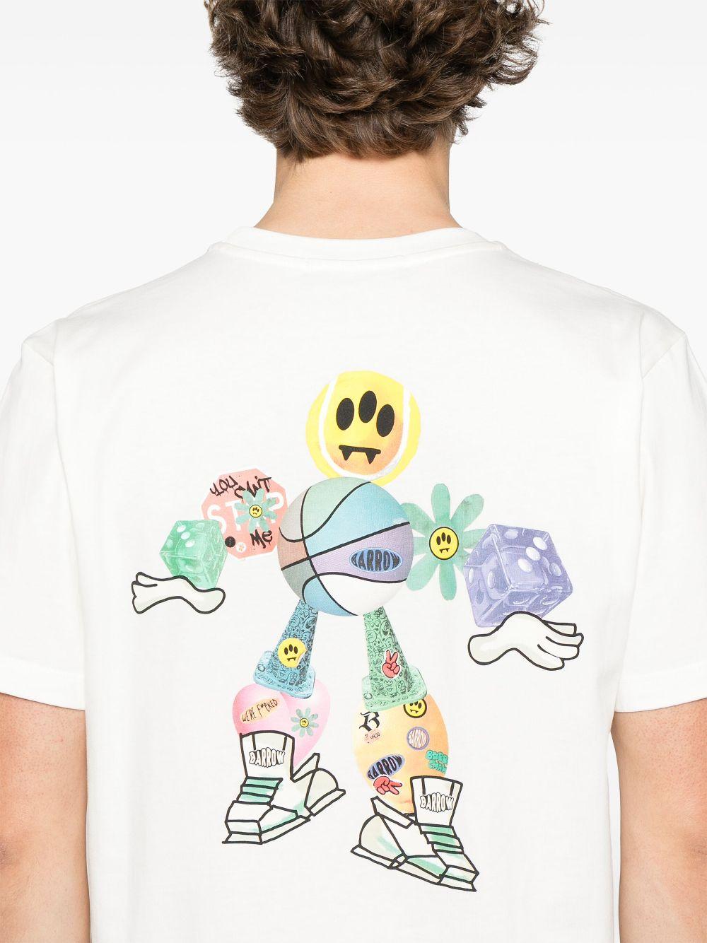 T-shirt bianca grafica basket retro