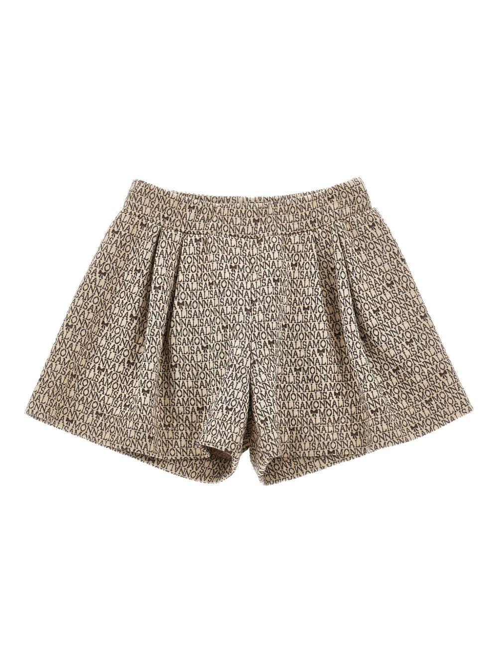 Pantaloncini Beige con Dettagli Plissettati 17F4096215 0206 MONNALISA KIDS 