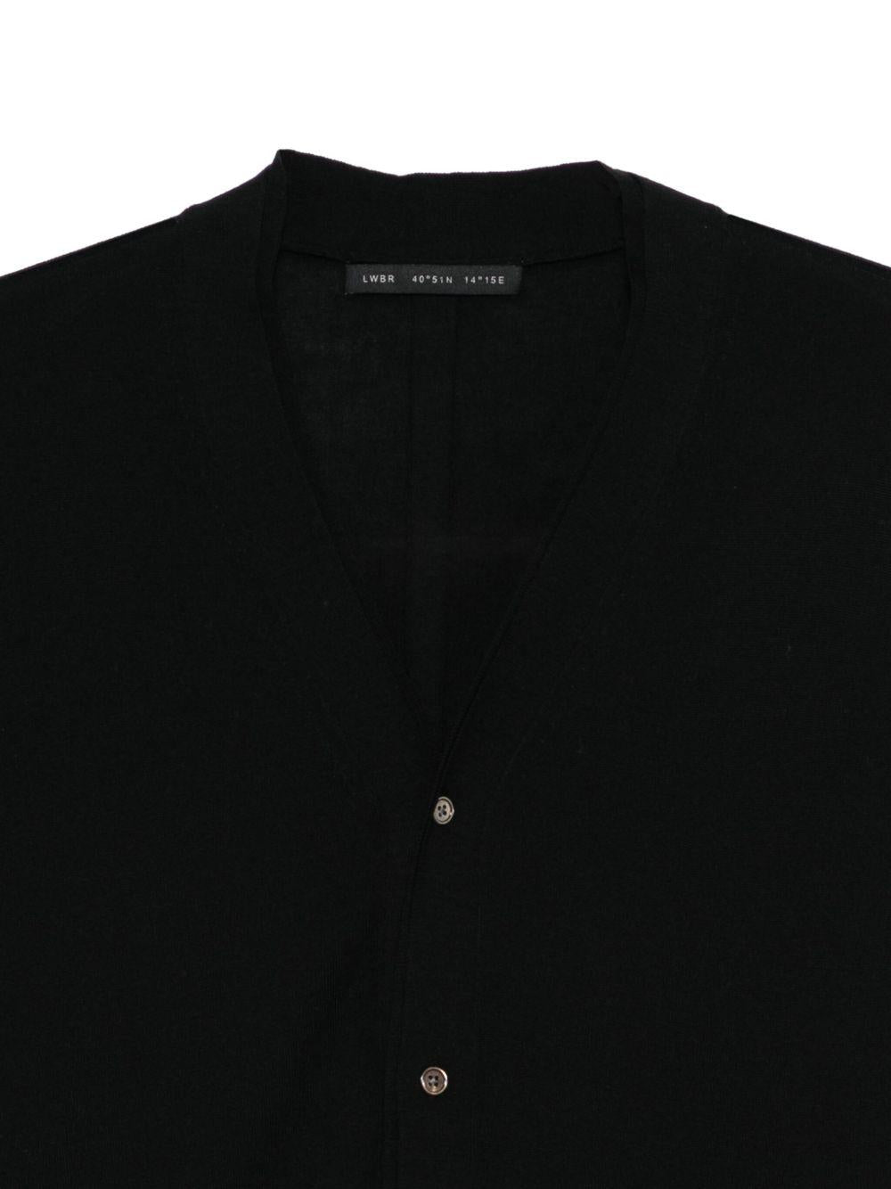 Cardigan nero con scollo a V e chiusura a bottoni L1MFW25266729 D001 LOW BRAND 