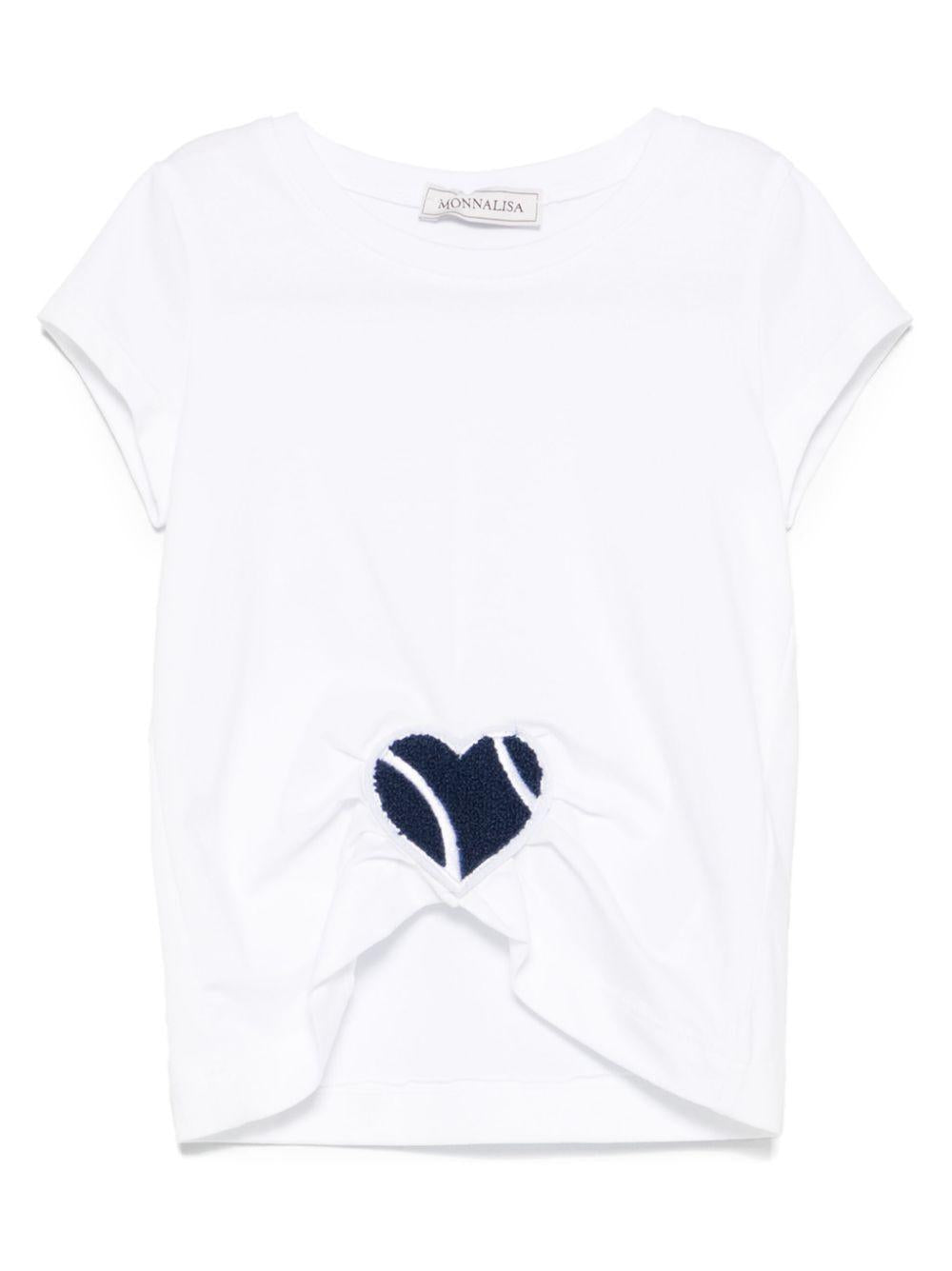 T-shirt bianca con applicazione cuore