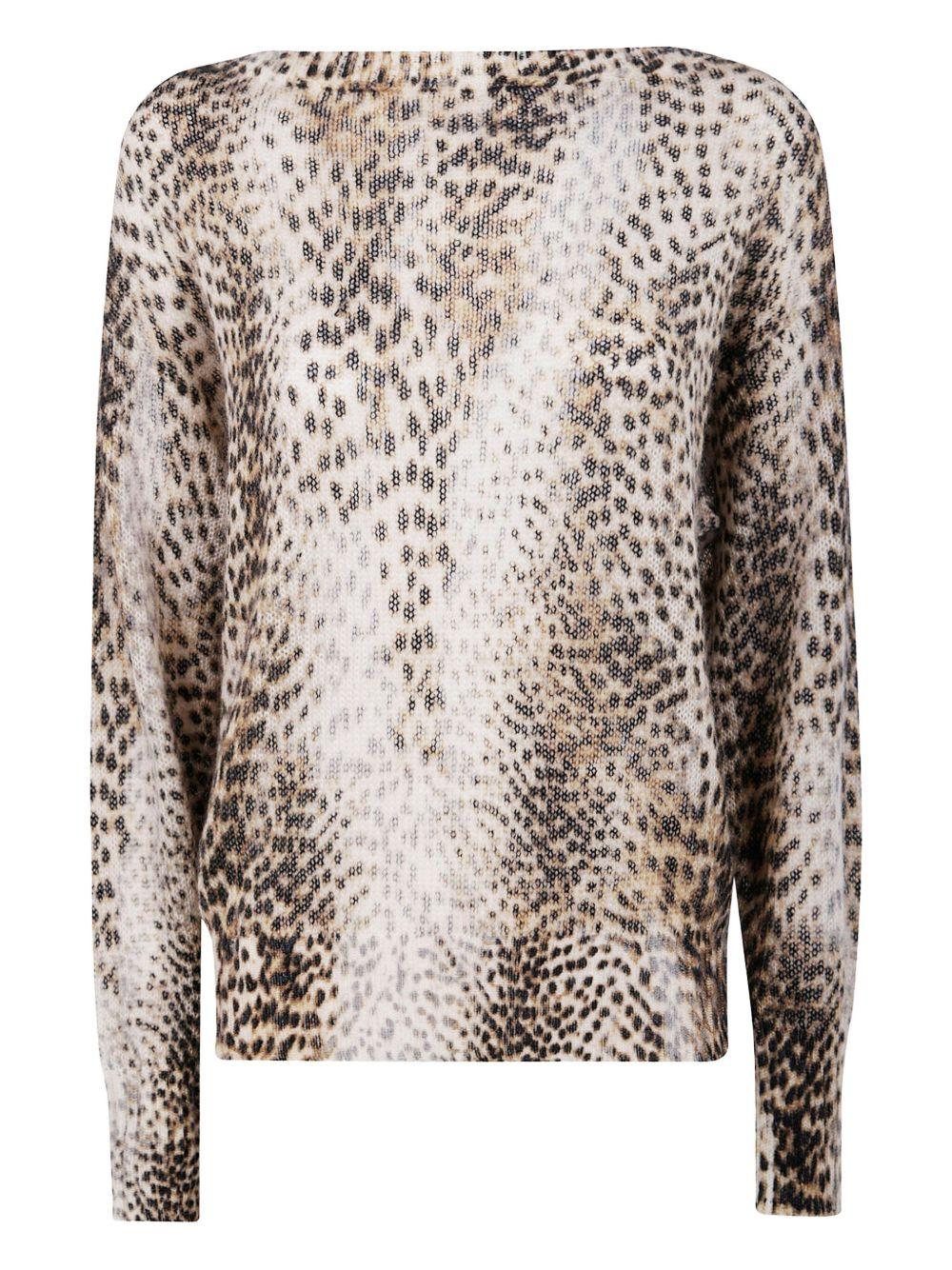 Maglione Marrone con Stampa leopardata 252TT3501 13041 TWINSET 