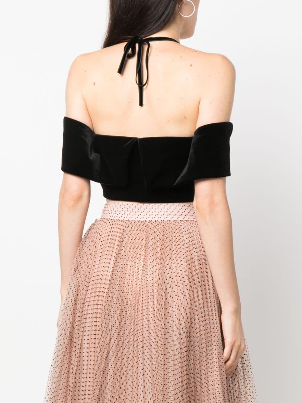 Top crop nero velluto
