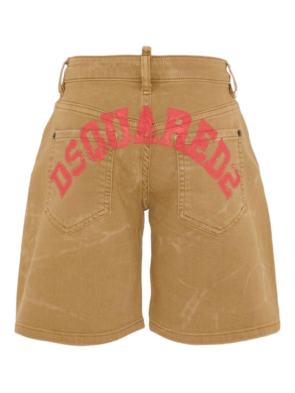 Shorts in cotone con logo ricamato DQ3291D0AFQ DQ730 DSQUARED KIDS 