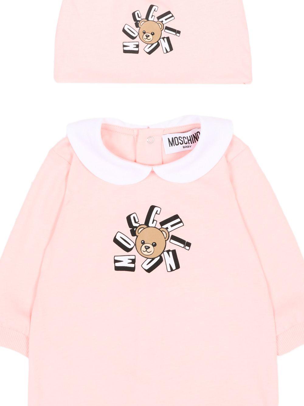Tutina in cotone con cappellino MUY094LAA02 50209 MOSCHINO KIDS 