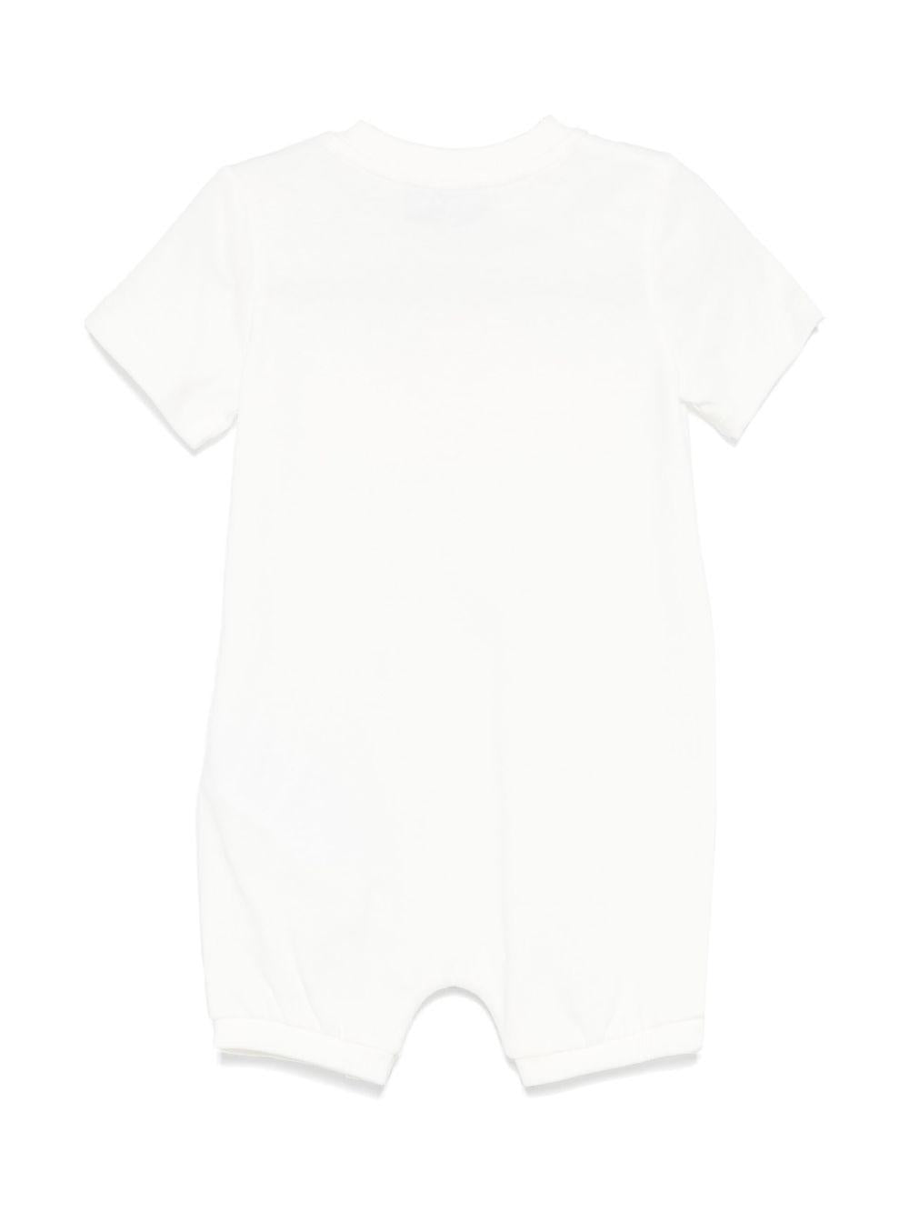 Tutina bianca logo lettering sfumato neonata