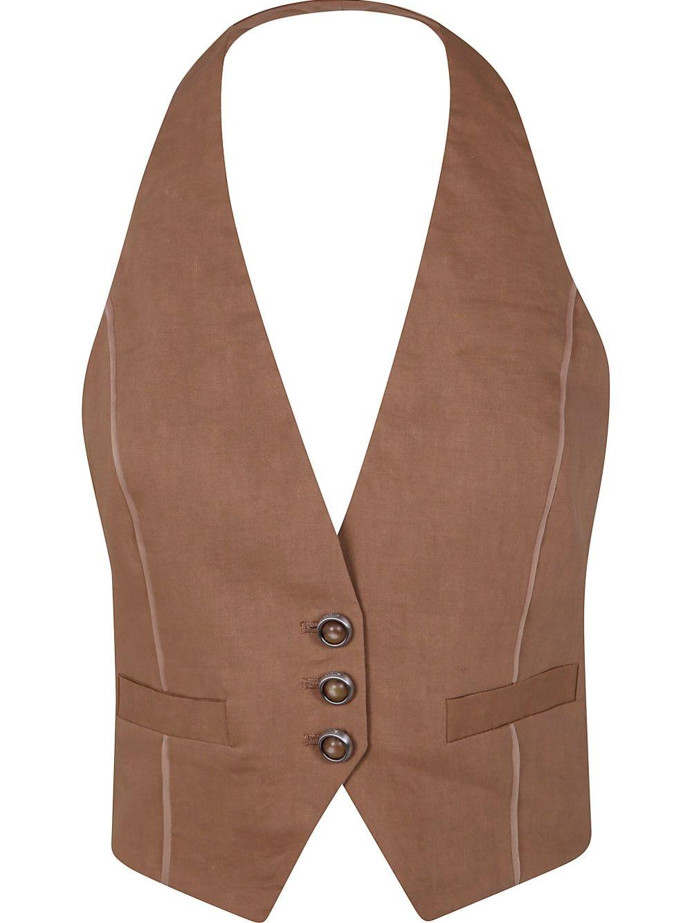 Gilet cornacchia marrone 104932A2EE L31 PINKO 