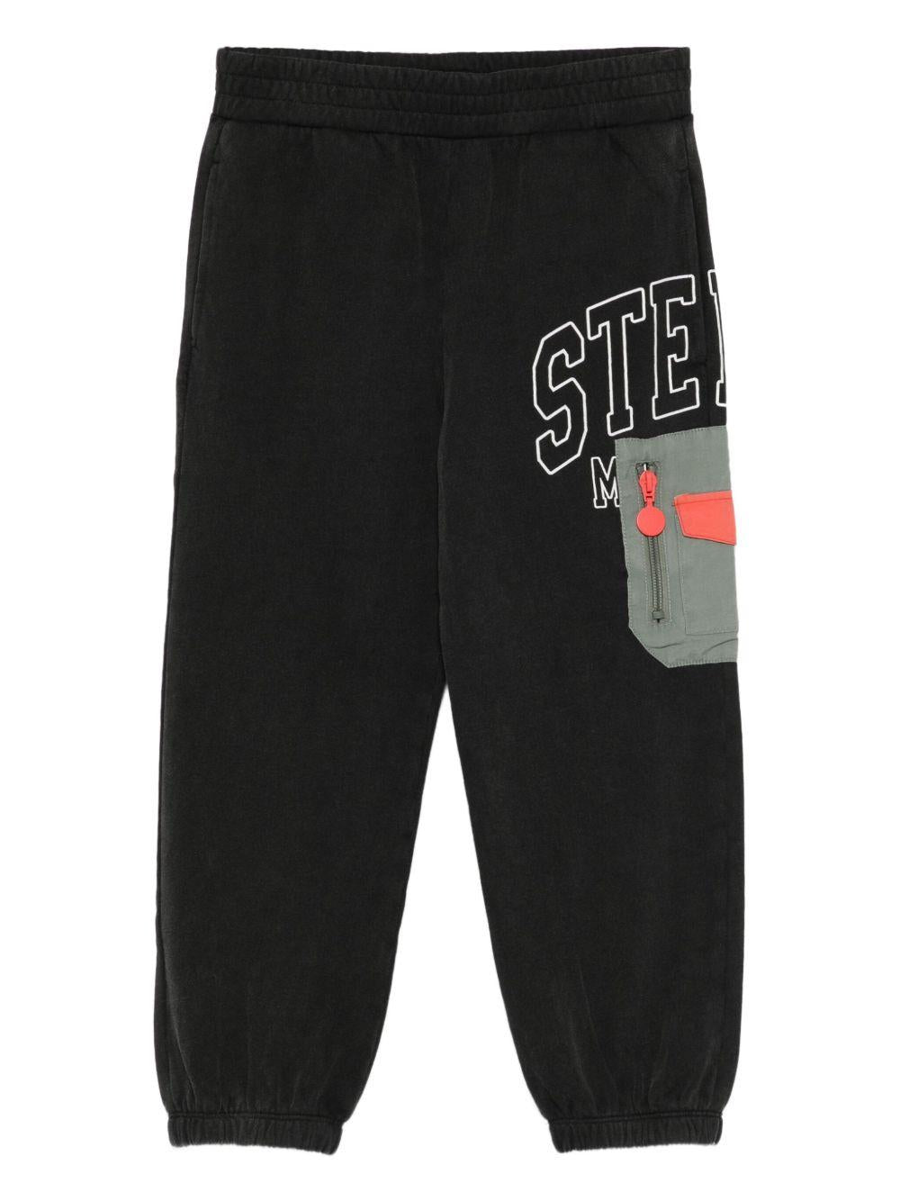 Pantaloni in Cotone Biologico con Logo TX6R40Z0536 961 STELLA MCCARTNEY KIDS 
