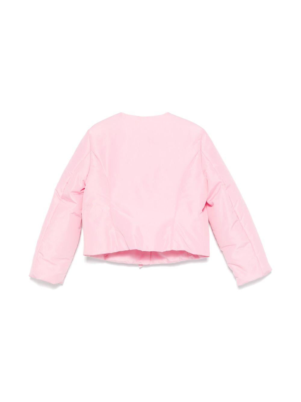 giubbino rosa con chiusura ruches