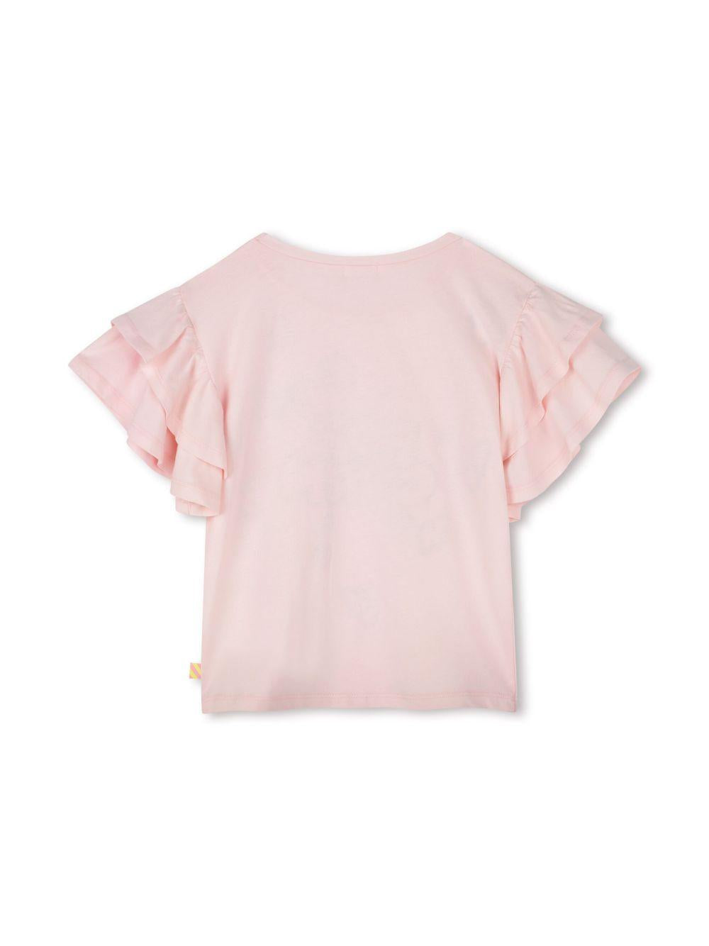 T-shirt rosa Pop corn in paillettes
