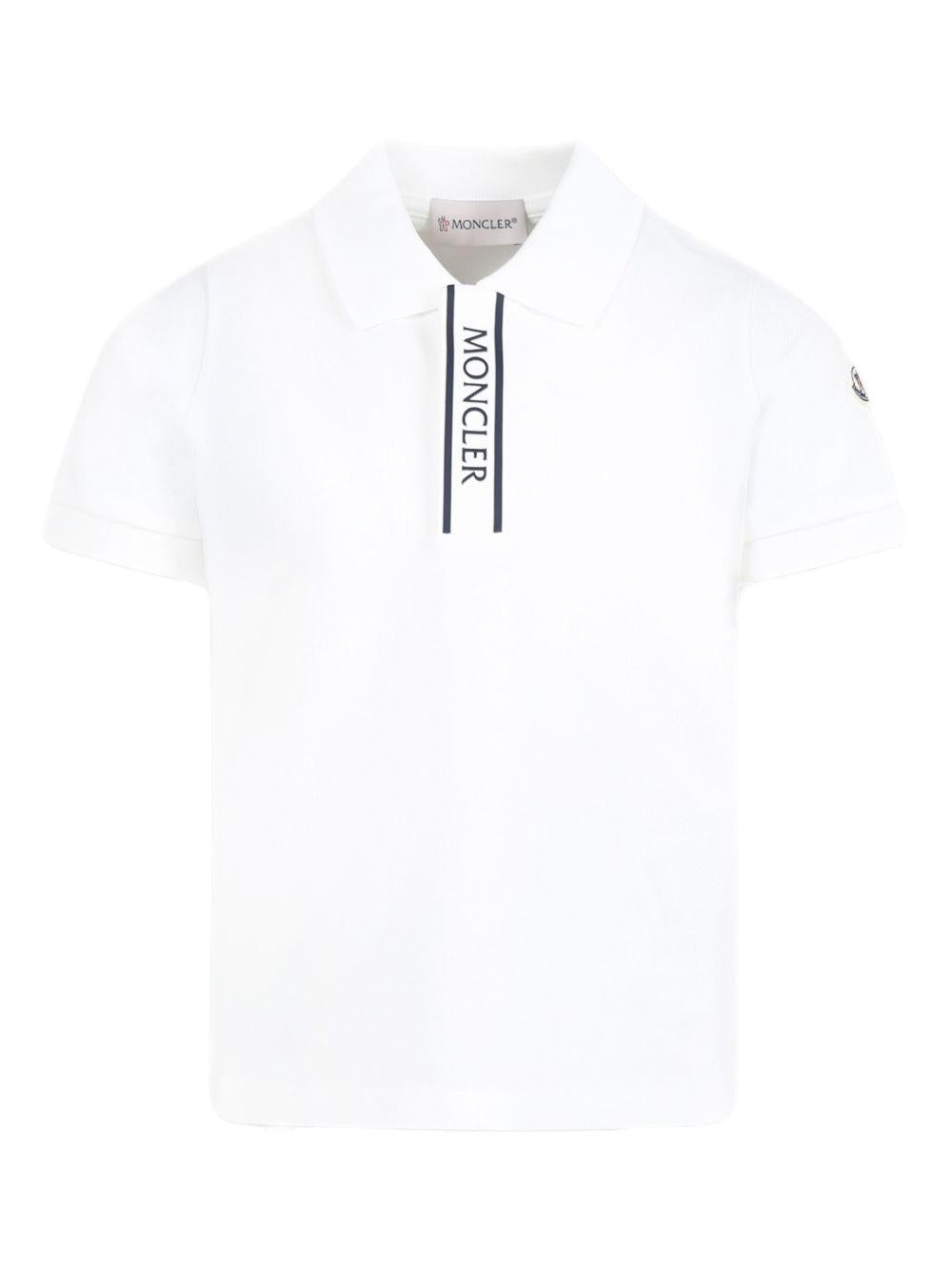 Polo in cotone con zip L19548A000118496W 034 MONCLER KIDS 