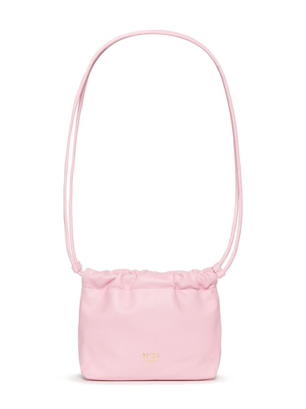 Borsa rosa a secchiello con coulisse