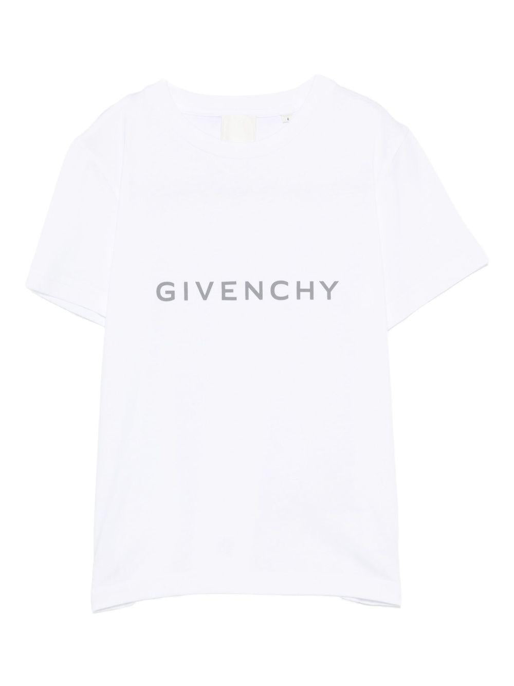 T-shirt in Cotone con Stampa con Logo H30952 10P GIVENCHY KIDS 