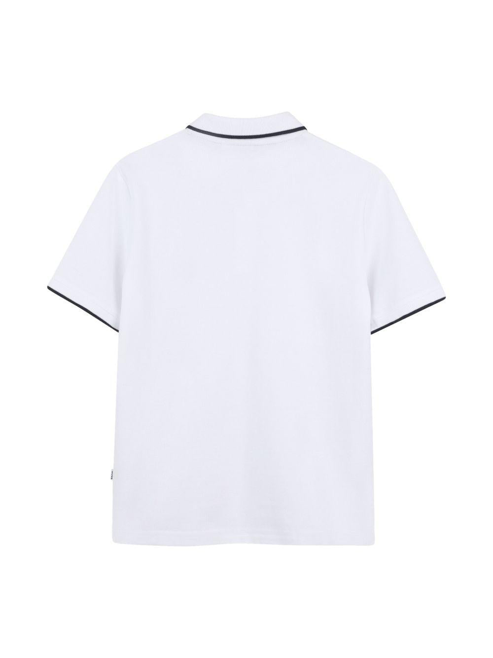 Polo bianca olri in contrasto J52012 10P BOSS KIDSWEAR 