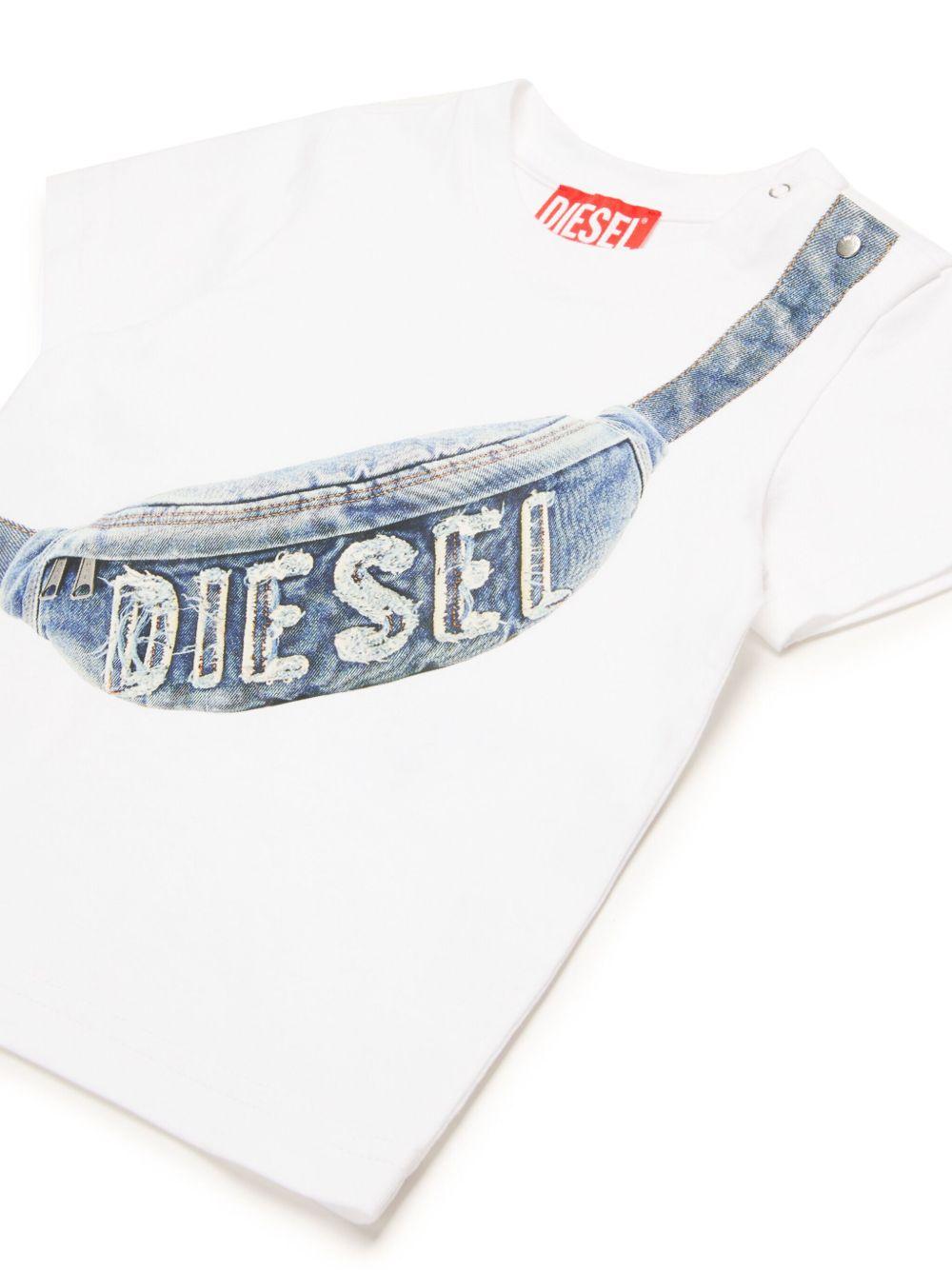 T-shirt bianca stampa marsupio nenoanto