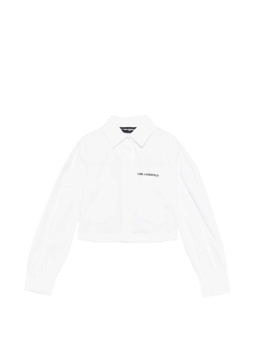 Camicia bianca in cotone Z31117 10P KARL LAGERFELD KIDS 