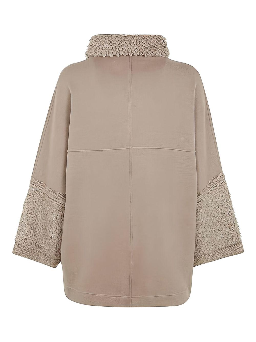 Giacca Beige con Ruches e Zip Frontale 59451 7NOCC D.EXTERIOR 