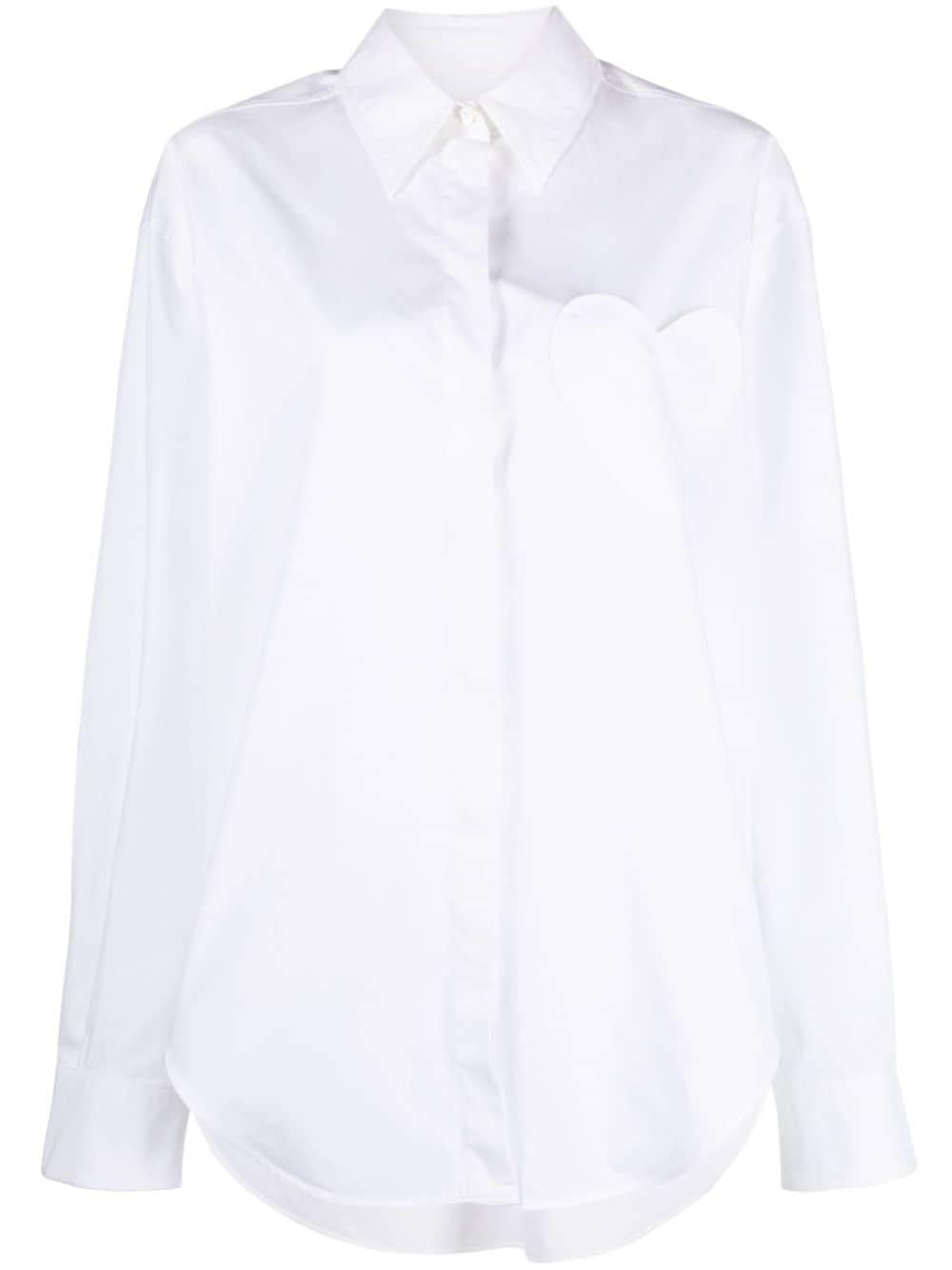 Camicia bianca patch heart<BR/> J02013270 0001 MOSCHINO JEANS 