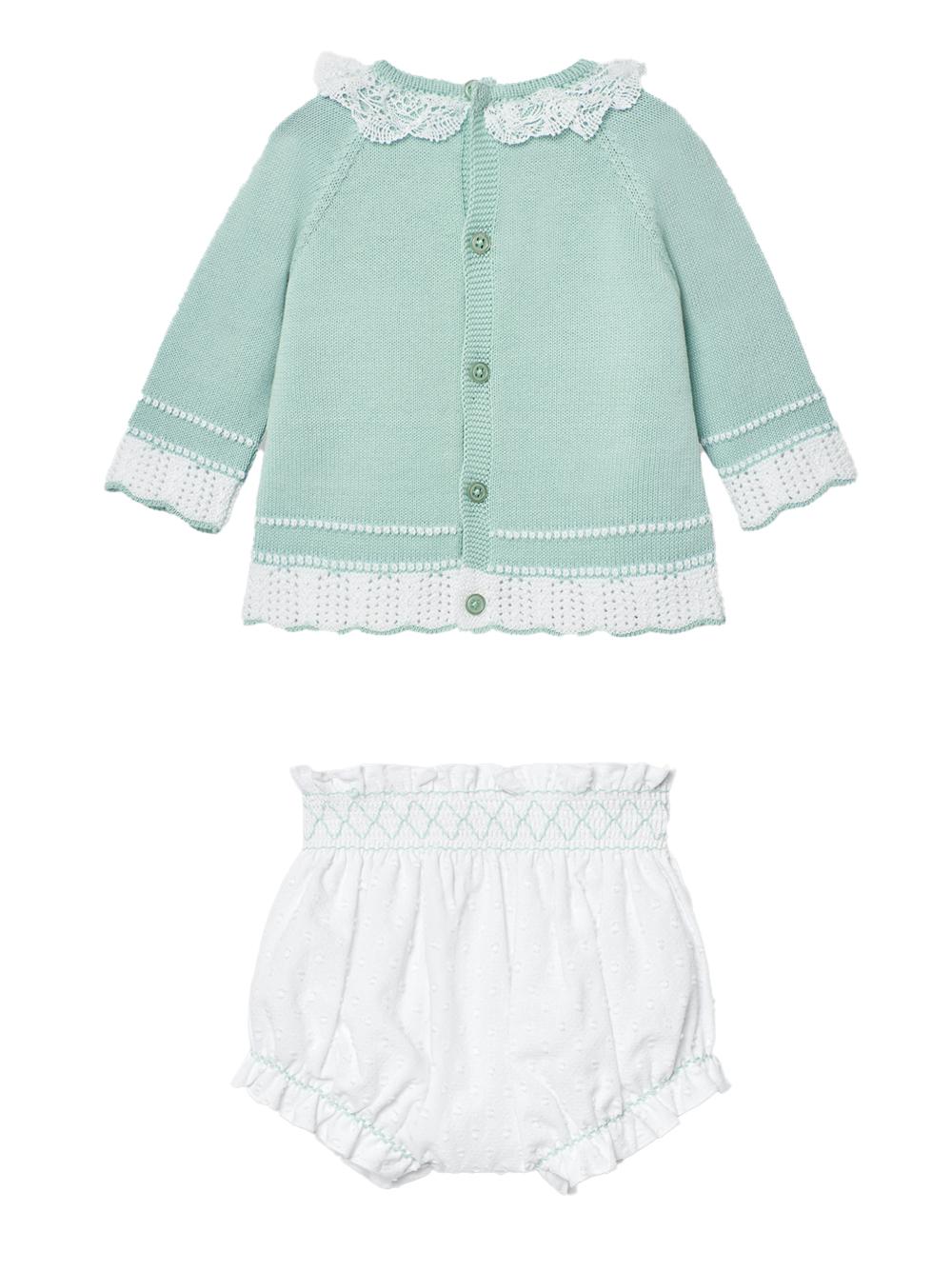 Completo in maglia verde acqua (2pz) 103122535 1301H82 PAZ RODRIGUEZ KIDS 