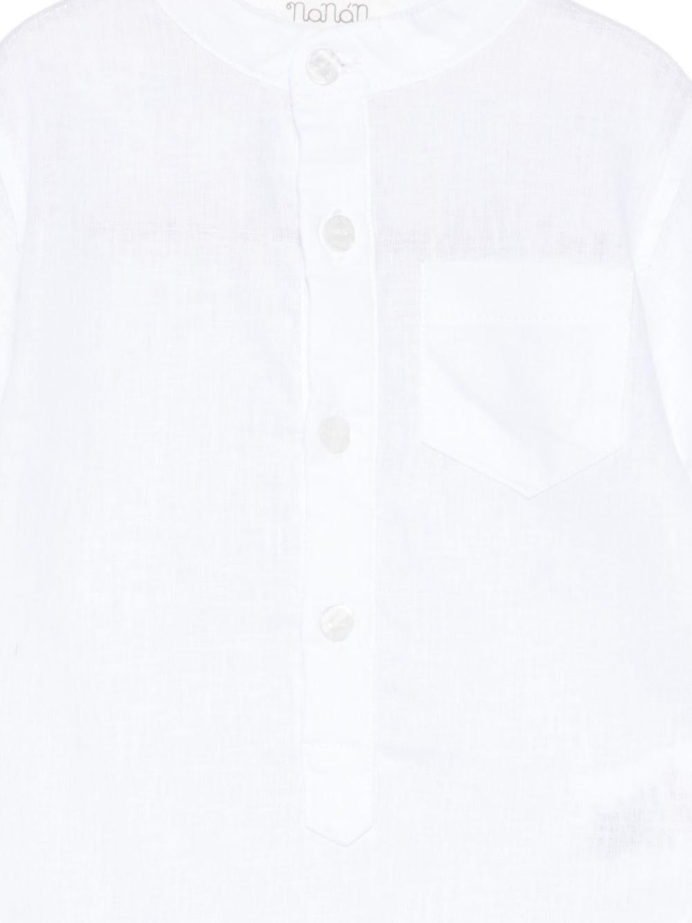 Body in lino e cotone colletto coreano E26172 BIANCO NANAN KIDS 