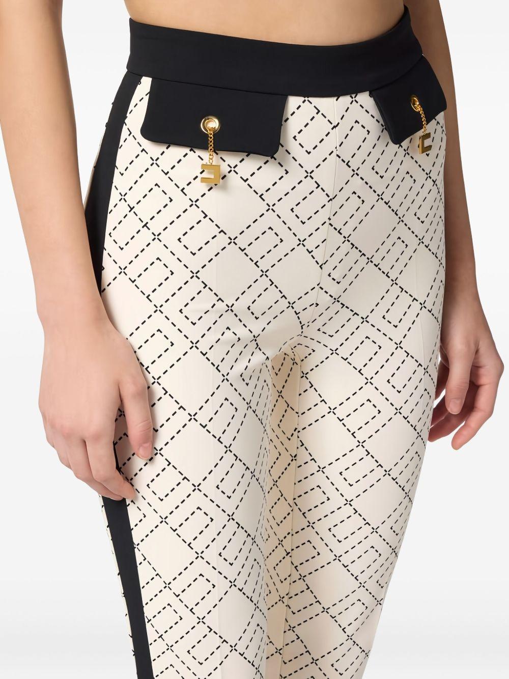 Pantaloni Neri e Latte con Stampa Logo e Dettagli Oro PAS0156E2 EF1 ELISABETTA FRANCHI 